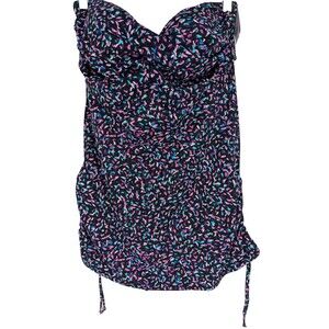 SWIMSUITS FOR ALL Size 18 One Piece Black Pink Aqua Purple Confetti NWOT
